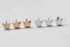 Silver/Anti Tarnish 24K Champagne Gold Tiny Princess Crown Spacer Beads