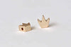 Silver/Anti Tarnish 24K Champagne Gold Tiny Princess Crown Spacer Beads