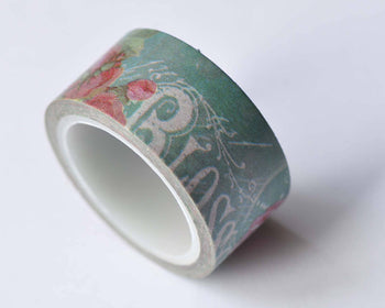 Retro Flower Decorative Masking Washi Tape 20mm x 5M Roll A12665