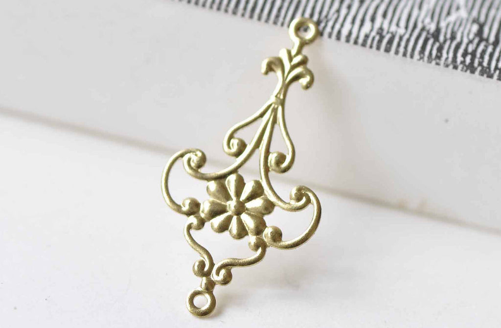 20 pcs Raw Brass Filigree Connectors Stamping Embellishments A8956