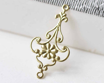 20 pcs Raw Brass Filigree Connectors Stamping Embellishments A8956