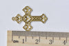 20 pcs Raw Brass Filigree Cross Charms Stamping Embellishments A8963