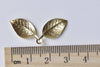 20 pcs Raw Brass Two Leaf Branch Charms Stamping Embellishments A8970