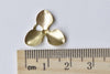 20 pcs Raw Brass Three Leaf Charms Stamping Embellishments A8972