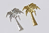 10 pcs Silver/Raw Brass Coconut Palm Tree Pendants Embellishments