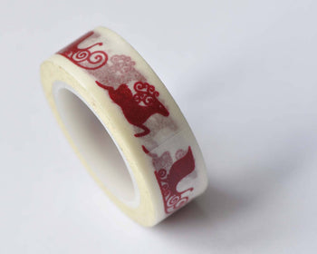 Red Reindeer Masking Washi Tape 15mm Wide x 10M Roll A12673