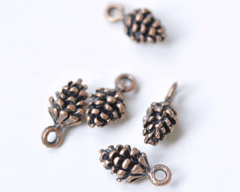 20 pcs Antique Copper Acorns Pinecone Charms Pendants 5x15mm A8979