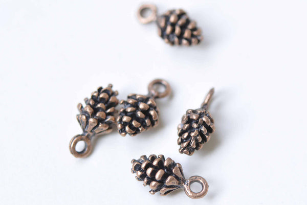 20 pcs Antique Copper Acorns Pinecone Charms Pendants 5x15mm A8979