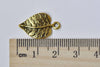 10 pcs Antique Gold Leaf Charms 13x21mm A8981