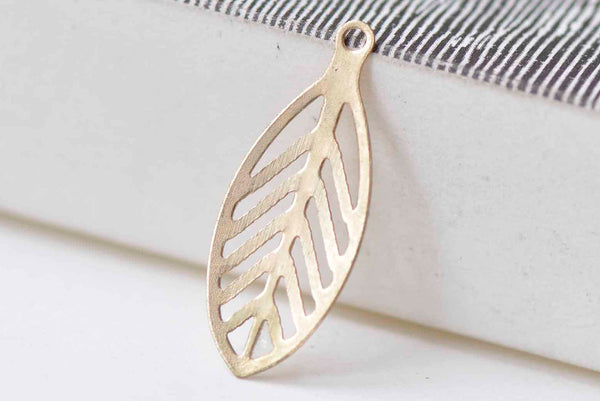 30 pcs Matte Gold Filigree Leaf Charms Stamping Embellishments A9001