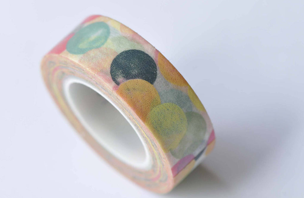 Large Colorful Polka Dots Washi Tape 15mm Wide x 10M Roll A12716