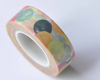Large Colorful Polka Dots Washi Tape 15mm Wide x 10M Roll A12716