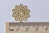 20 pcs Raw Brass Filigree Snowflake Flower Stamping A9041