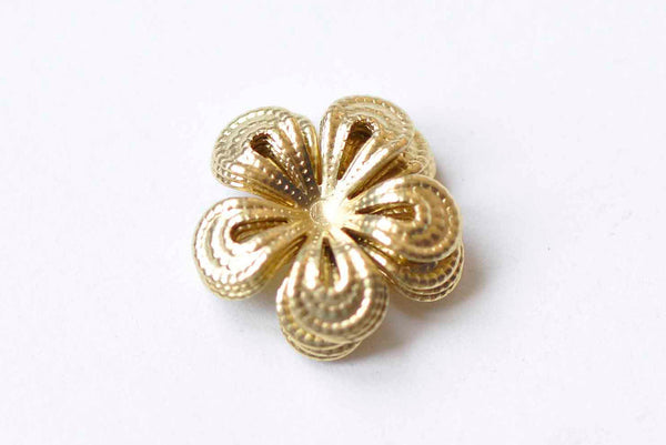 20 pcs Raw Brass Filigree Flower Round Embellishments 16mm A9047