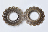 10 pcs Antique Bronze Round Flower Ring Embellishments 29mm A9050
