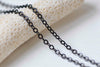 16ft (5m) E Coating Black Flat Oval Cable Chain Soldered Links A9008