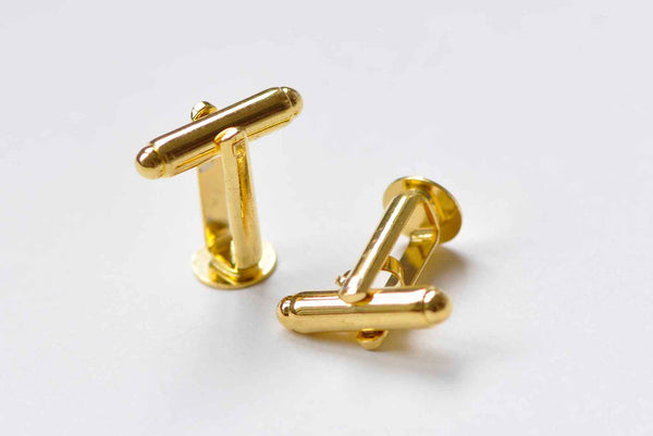 10 pcs Gold Cufflinks Blanks 6mm/8mm10mm/12mm Pad