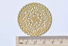 6 pcs Raw Brass Large Flower Round Embellishments 40mm A9015