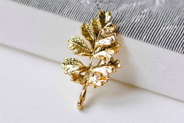 10 pcs Shiny Gold Tree Charms Pendants Back Loop 18x31mm A9016