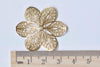 10 pcs Raw Brass Filigree Floral Stamping Embellishments 35mm A9017