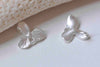10 pcs Matte Silver Three Petal Leaf Flower Connector Charms A7656