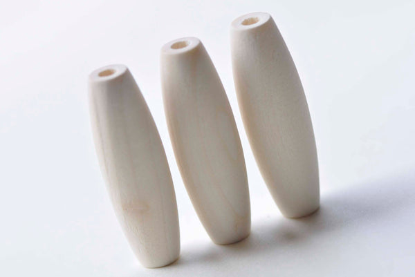 10 pcs Unfinished Large Oval Wood Beads Findings  15x45mm A4296