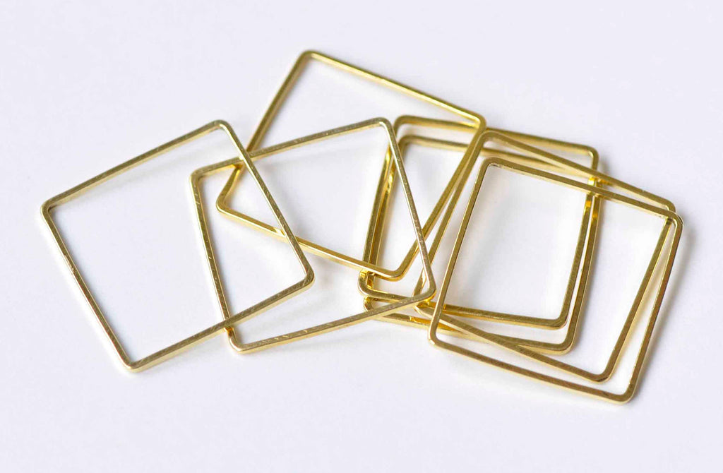 50 pcs Square Rings Gold Seamless Rings 20mm A9018