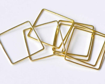 50 pcs Square Rings Gold Seamless Rings 20mm A9018