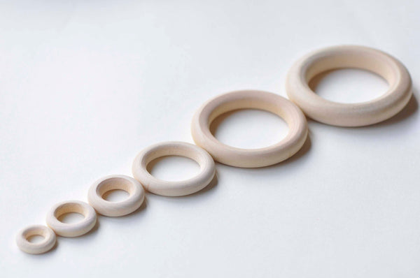 Round Unfinished Natural Wood Ring Circle 15mm-180mm