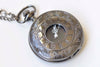Large Black Cover Round Pocket Watch Pendant Set of 1 A2351