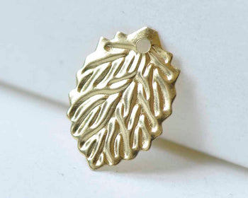 50 pcs Raw Brass Leaf Charms Stamping Embellishments A9034