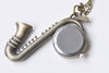 Antique Bronze Saxophone Pocket Watch Necklace Set of 1 A2697