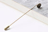 Long Antique Bronze Stick Lapel Pin Clutch 10mm Pad Set of 10 A216