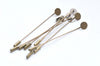 Long Antique Bronze Stick Lapel Pin Clutch 10mm Pad Set of 10 A216