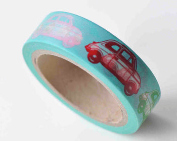 Lovely Car Self-Adhesive Washi Tape 15mm Wide x 10M Roll A12919