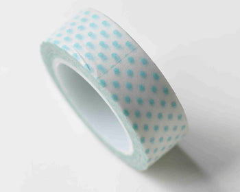 Blue Polka Dots Adhesive Washi Tape 15mm Wide x 10M Roll A12928