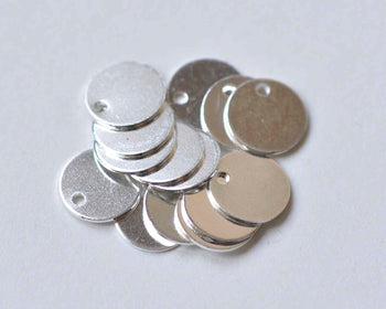 100 pcs Shiny Silver Flat Round Blank Disc Thick Charms 8mm A9042