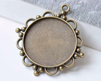 5 pcs Pendant Tray Base Setting Match 30mm Cabochon A9045