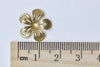 20 pcs Raw Brass Filigree Flower Round Embellishments 16mm A9047