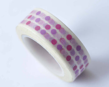 Colorful Polka Dots Adhesive Washi Tape 15mm x 10M Roll A12782