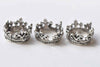 10 pcs Antique Silver Crown Ring Charms 16mm A2207
