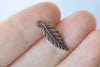 40 pcs Antique Copper Small Detailed Leaf Charms 7x16mm A852