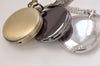 1 PC Black/Platinum/Bronze Blank Large Pocket Watch Necklace Size 47mm
