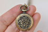 1 PC Antique Bronze Small Filigree Pocket Watch Pendant 27mm A3791
