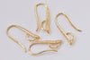 10 pcs 24K Gold Plated Brass Textured Fish Hook Earwire Findings A3328