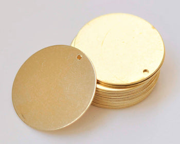 20 pcs Raw Brass  Flat Round Blank Disc Thick Charms 1 inch 25mm  A2353