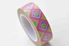 Colorful Grid Pattern Washi Tape Journal Supplies 15mm x 10M Roll A12975