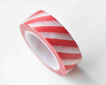 Red Stripes Deco Washi Tape 15mm Wide x 10M Roll A12985