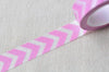 Pink Chevron Adhesive Washi Tape 15mm Wide x 10M Roll A12992