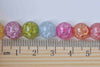 One Strand Colorful Round Crackle Glass Beads 6mm-14mm